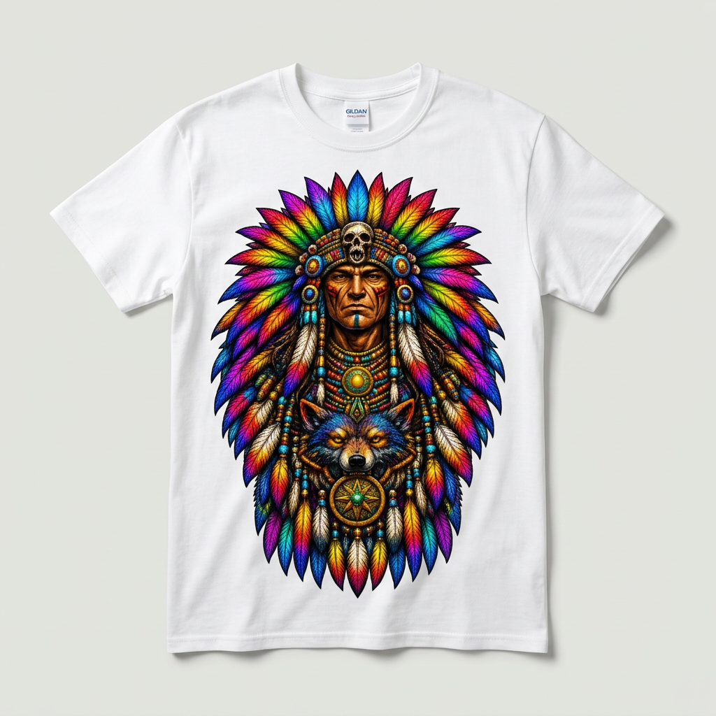 COLORFUL TRIBAL WOLF PRINT - CP