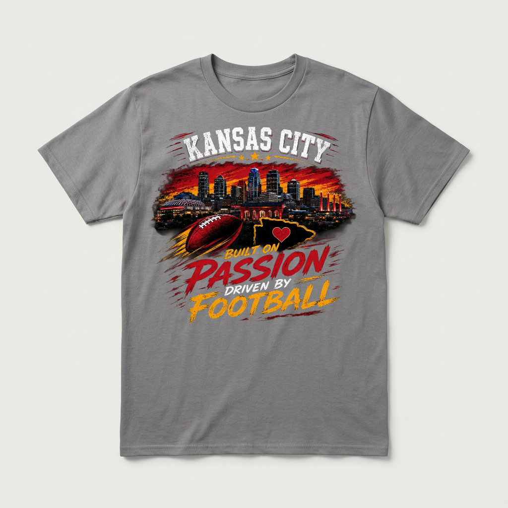 KANSAS CITY - BUILT ON PASSION DRIVEN BY FOOTBALL in Graphite Heather