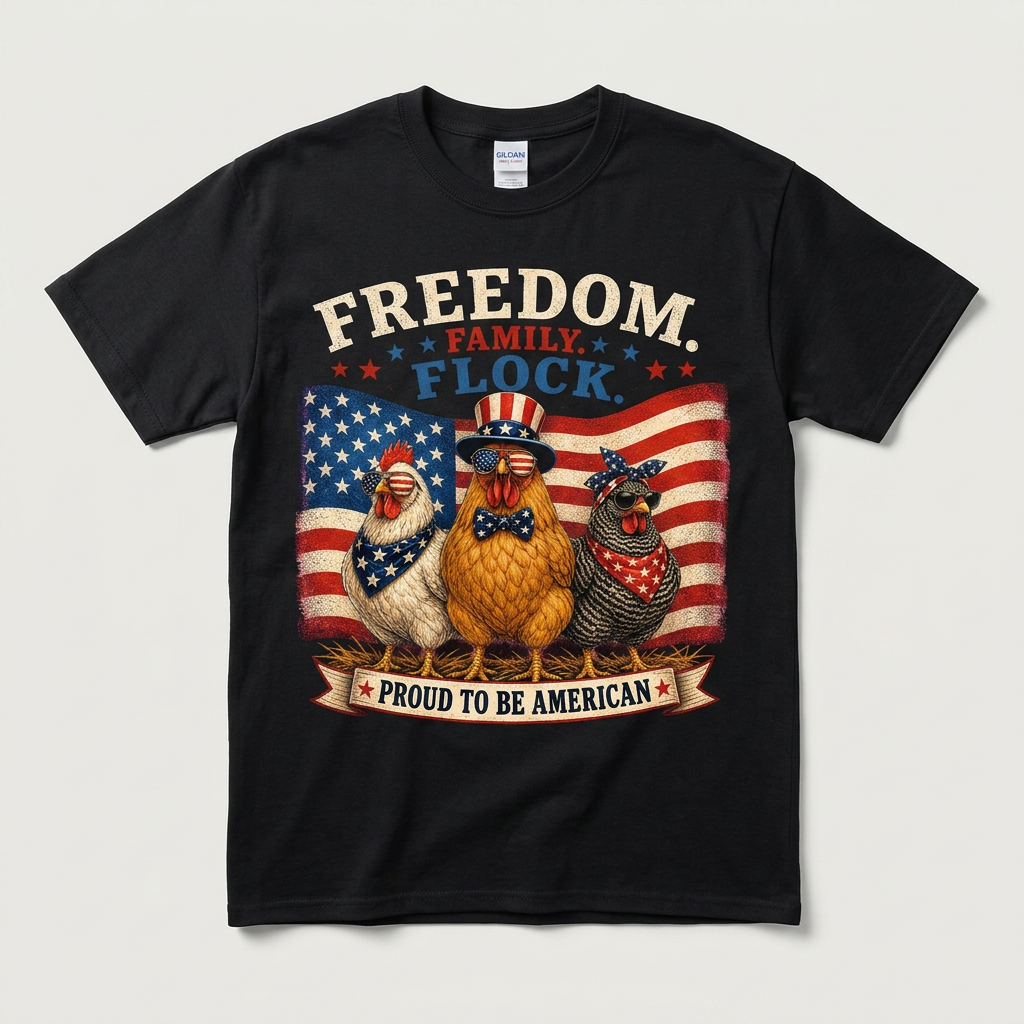 FREEDOM FAMILY FLOCK PROUD TO BE AMERICAN CHICKENS CP
