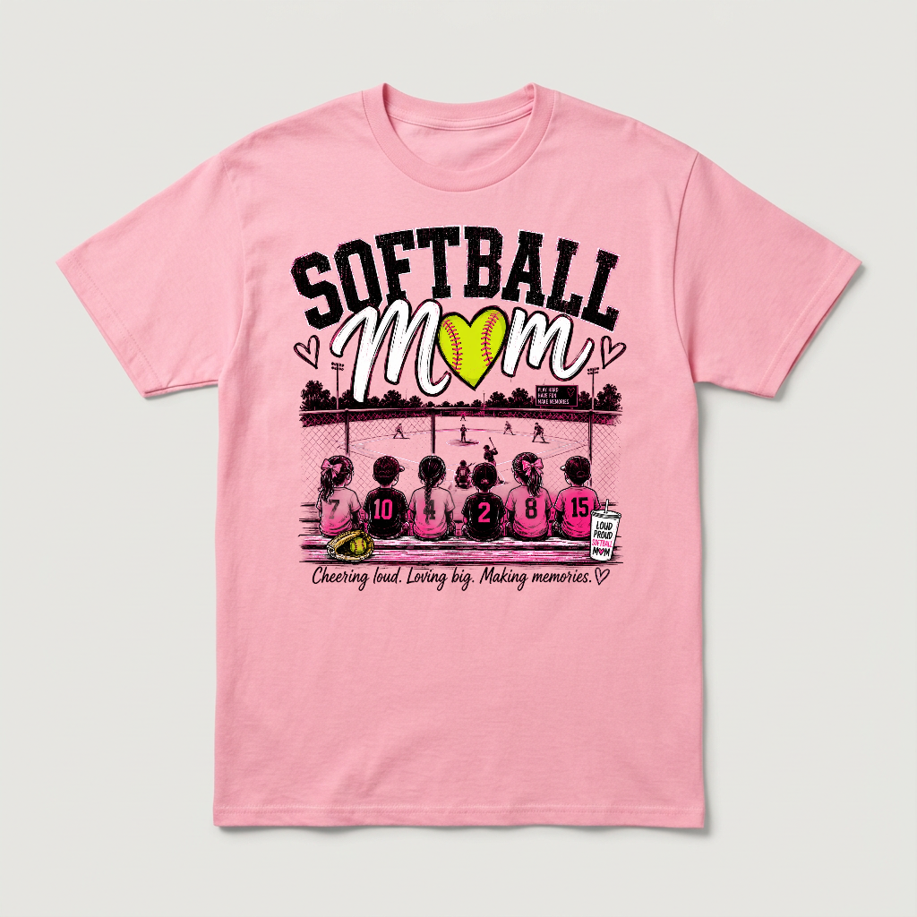 SOFTBALL MOM CHEERING LOUD, LOVING BIG, MAKING MEMORIES - CP